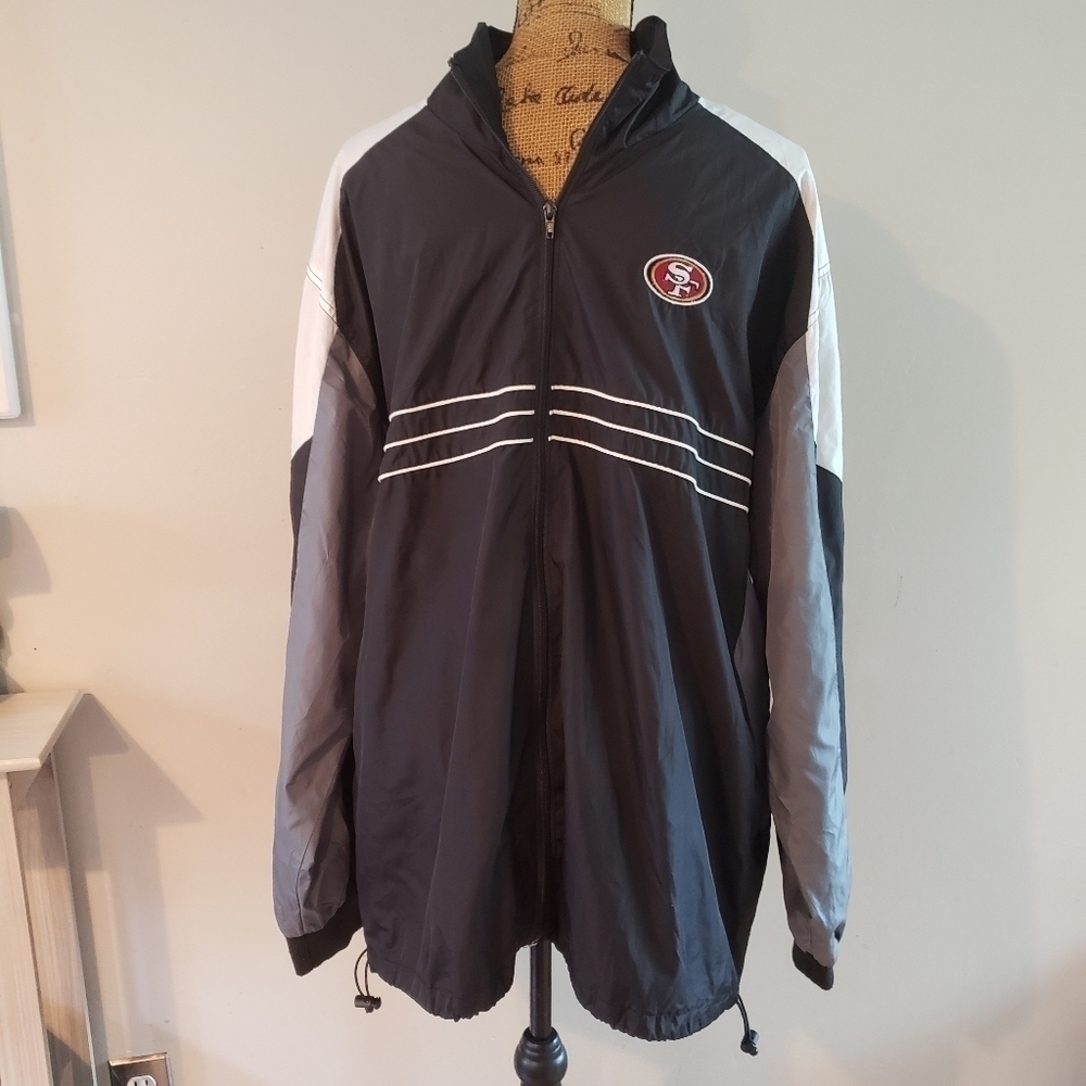NFL San Francisco 49ers Football Jacket Men's 2XL Colorblock Embroidered EUC